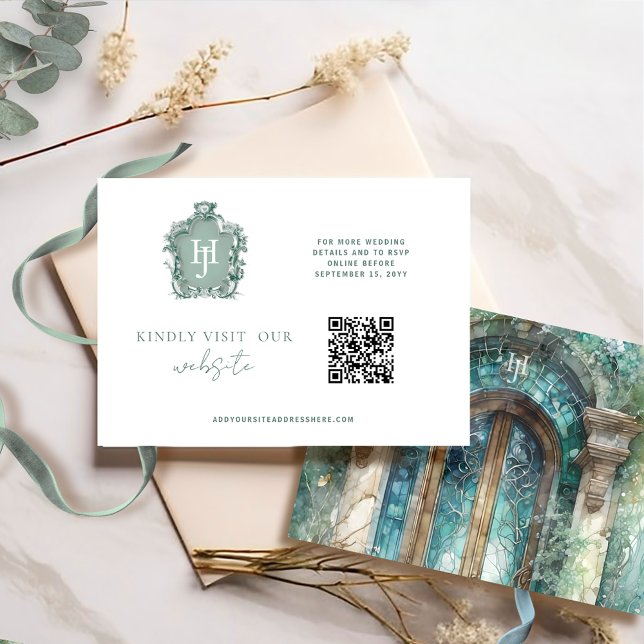QR-Code Monogram Blue, Green Timeless UAWG Online Begleitkarte (Von Creator hochgeladen)