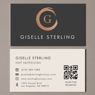 QR-Code-Nageltechniker Modern Minimalistisch Visitenkarte