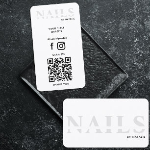 QR Code Nail Salon Nageltechniker Branding Cool Visitenkarte
