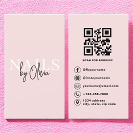 QR Code Nail Specialist Artist Moderne Typografie Visitenkarte