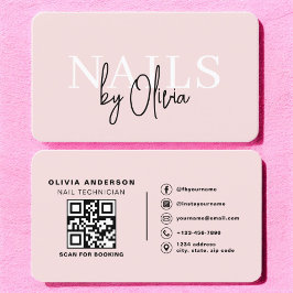 QR Code Nail Specialist Artist Moderne Typografie Visitenkarte