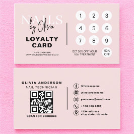 QR Code Nail Specialist Blush Pink Loyalitätskarte Treuekarte