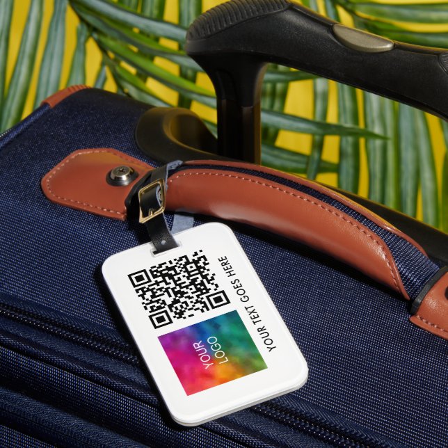 QR-Code-Name für benutzerdefiniertes Firmenlogo Gepäckanhänger (Vorderseite Insitu 1)