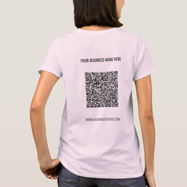 QR-Code Name Website T - Shirt Werbeunternehmen (Rückseite)