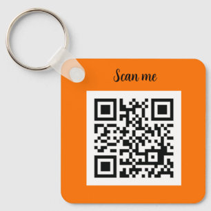 QR-Code Neonorange Elegantes Geschäft Schlüsselanhänger