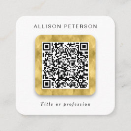 QR-Code-Netzwerk einfache moderne Gold Square Quadratische Visitenkarte