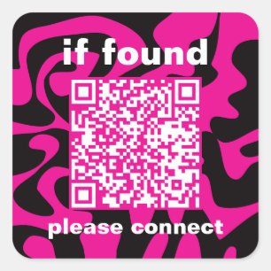 QR-Code - niedliches, rotes Rosa Quadratischer Aufkleber