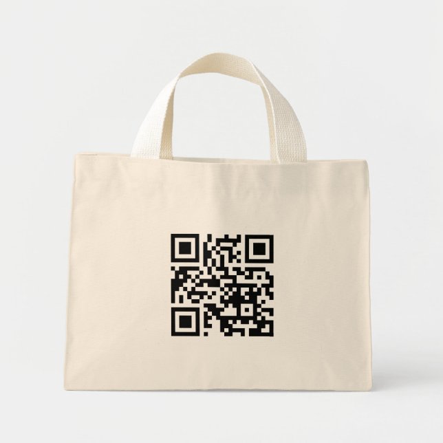 QR-Code nur Tiny-Tasche Mini Stoffbeutel (Vorne)