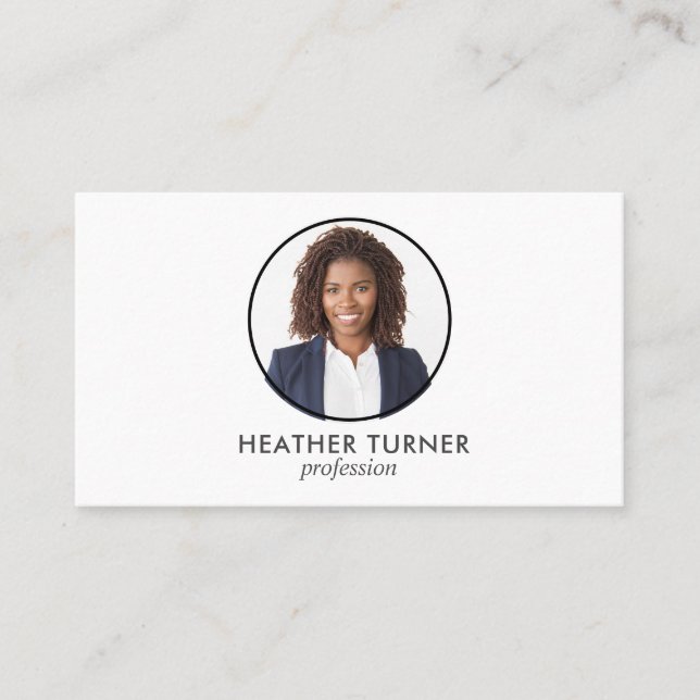 QR-CODE oder Berufliches Logo-Headshot-Foto weiß Visitenkarte (Vorderseite)