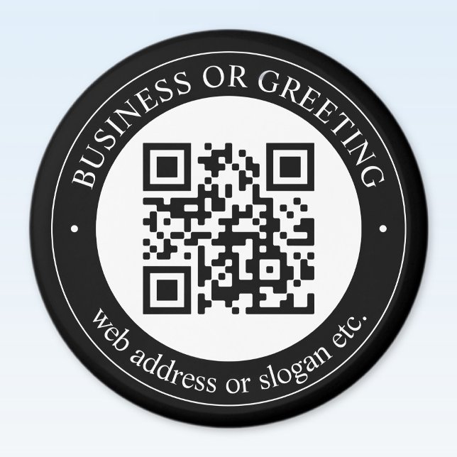 QR-Code oder Logo hochladen | Modern Schwarz Magnet (Von Creator hochgeladen)