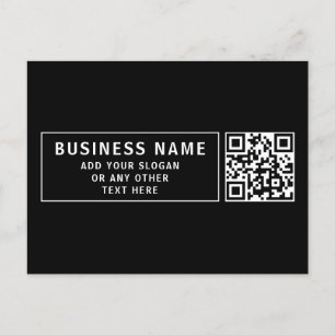 QR-Code oder Logo hochladen   Modern Schwarz Postkarte