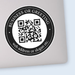 QR-Code oder Logo hochladen   Modernes Schwarz Aufkleber