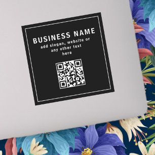 QR-Code oder Logo hochladen Modernes Schwarz Aufkleber