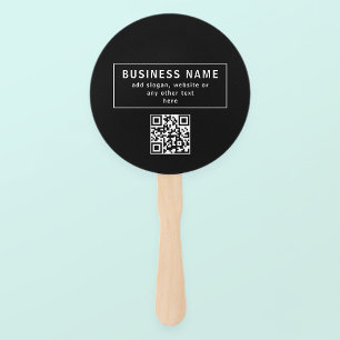 QR-Code oder Logo hochladen Modernes Schwarz Fächer