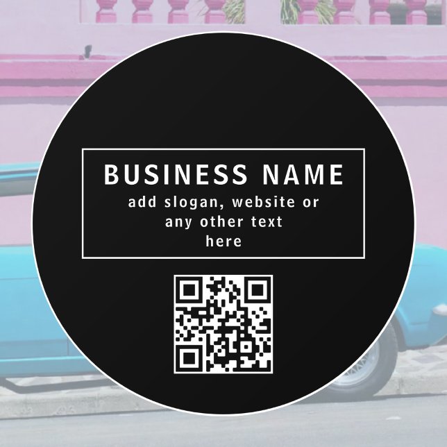 QR-Code oder Logo hochladen | Modernes Schwarz Fensteraufkleber (Von Creator hochgeladen)