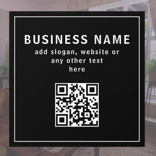 QR-Code oder Logo hochladen Modernes Schwarz Fensteraufkleber