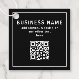 QR-Code oder Logo hochladen Modernes Schwarz Geschenkanhänger