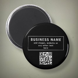 QR-Code oder Logo hochladen | Modernes Schwarz Magnet