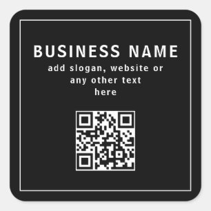 QR-Code oder Logo hochladen Modernes Schwarz Quadratischer Aufkleber
