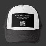 QR-Code oder Logo hochladen | Modernes Schwarz Truckerkappe<br><div class="desc">Ersetzen Sie einfach Ihren eigenen QR-Code oder Ihr eigenes Logo und passen Sie den Text nach Ihren Wünschen an.</div>