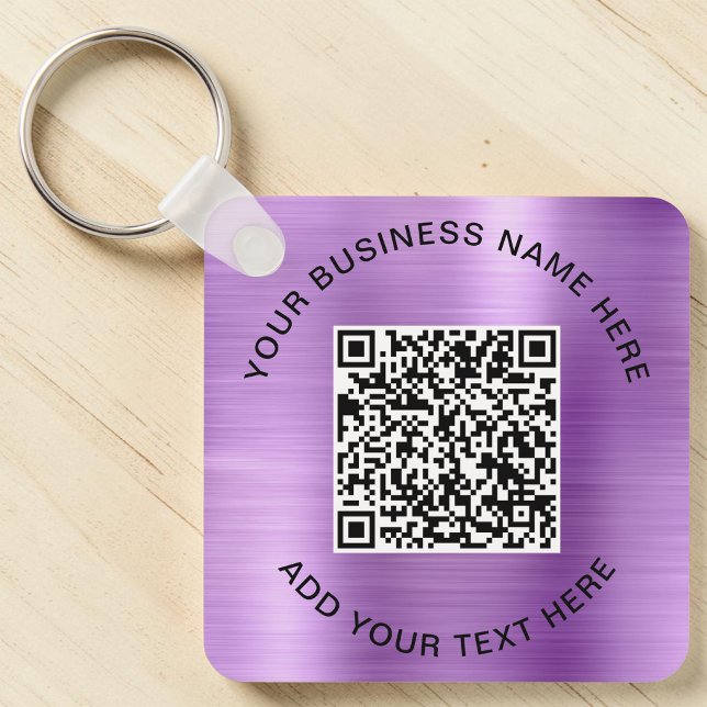 QR-Code oder Logo-Werbeaktion Lila Schlüsselanhänger (QR Code Promotional Purple Keychain)