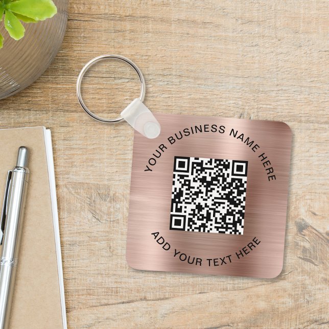 QR-Code oder Logo-Werbeaktion Rose Gold Schlüsselanhänger (Von Creator hochgeladen)