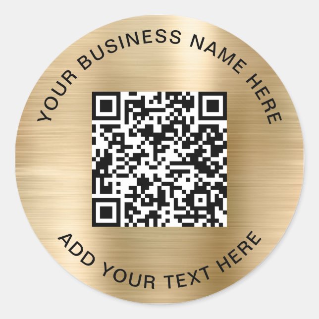 QR-Code oder Logo-Werbegold Runder Aufkleber (Vorderseite)