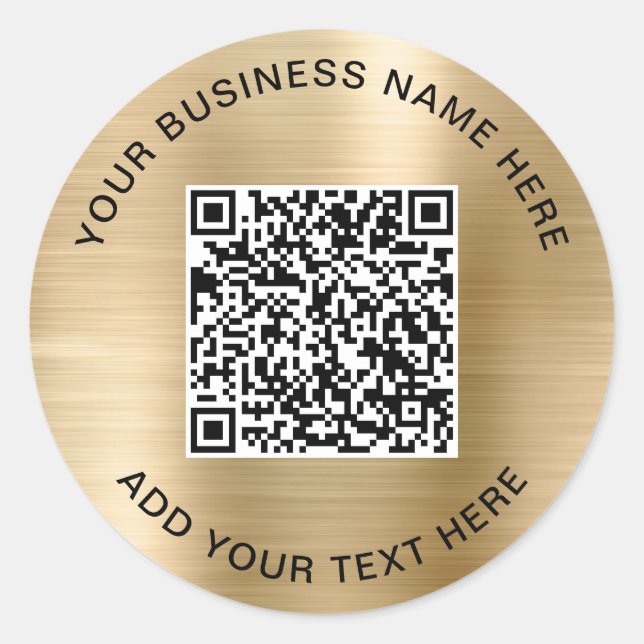 QR-Code oder Logo-Werbegold Runder Aufkleber (Vorderseite)