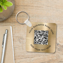 QR-Code oder Logo-Werbegold Schlüsselanhänger
