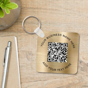 QR-Code oder Logo-Werbegold Schlüsselanhänger