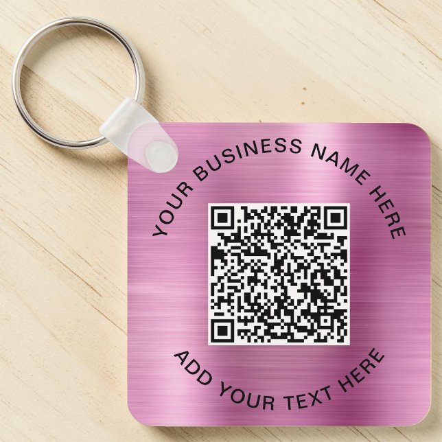 QR-Code oder Logo-Werbepinke Schlüsselanhänger (Promotional Pink QR Code Keychain)
