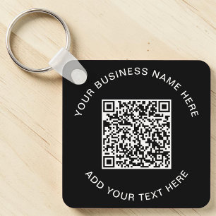 QR-Code oder schwarze Logo-Werbung Schlüsselanhänger