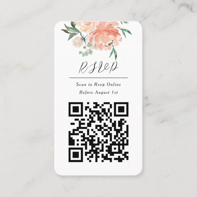 QR-Code Online-Foto Floral UAwg Response-Karte Visitenkarte (Vorderseite)