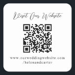 QR-Code Online-Hochzeitsseite Quadratischer Aufkleber<br><div class="desc">Passen Sie Ihre Website hier auf zazzle an! Ideal für Hochzeitswebseiten wie Online-uAwg, Hochzeitsdetails</div>