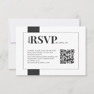 QR-Code Online-UAWG fett minimale Hochzeit RSVP Karte