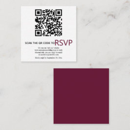 QR-Code online UAWG moderne burgundische Hochzeit Begleitkarte
