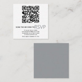 QR-Code online UAWG moderne graue Hochzeit Begleitkarte