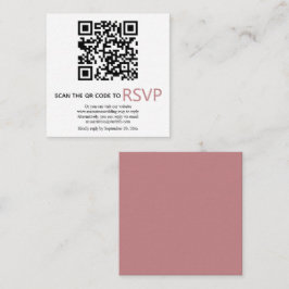 QR-Code online UAWG moderne staubige Rose Hochzeit Begleitkarte