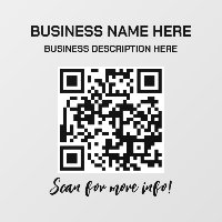 QR-Code Opake Business Car Truck Fensterheber