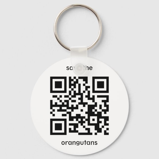 QR-Code Orangutan Schlüsselanhänger (Vorderseite)