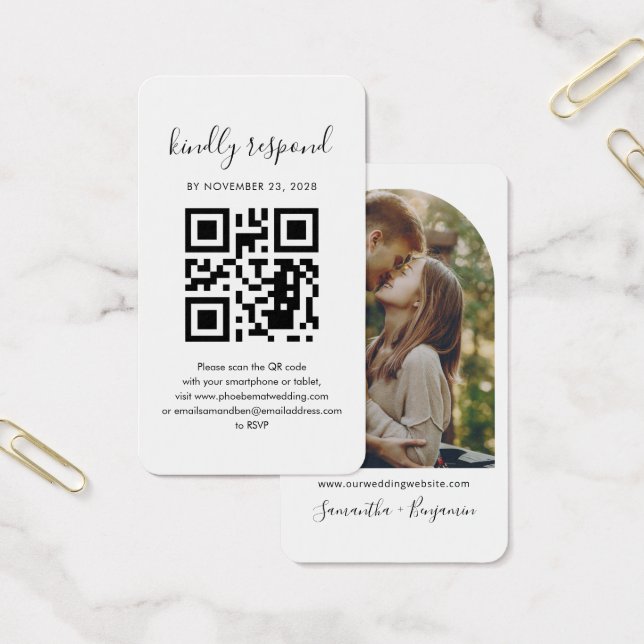 QR Code Paare Foto UAWG Wedding Enclosure Card (Büro)