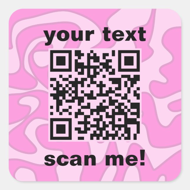 QR Code Pastell Pink Bubblegum Niedlich Moderne Quadratischer Aufkleber (Vorderseite)