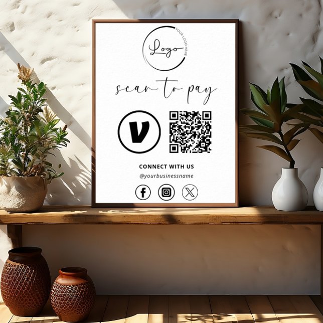 QR Code Payment - Scan to Pay Business Logo Poster (Von Creator hochgeladen)