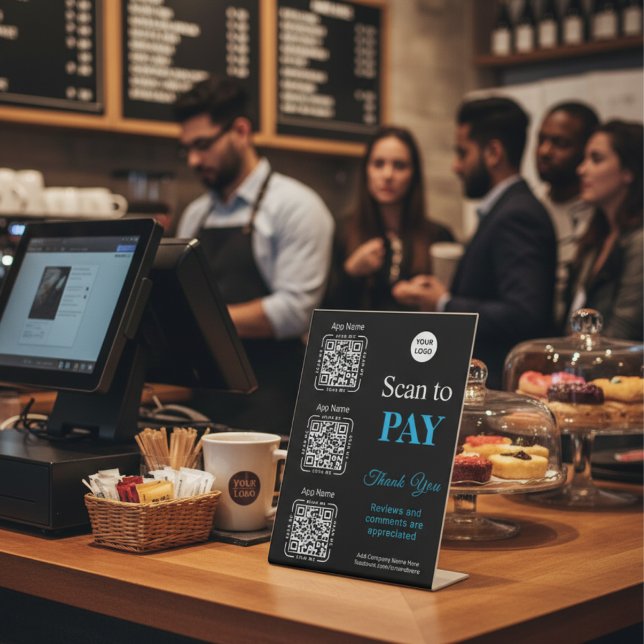 QR Code Payment - Scan to Pay Business Logo Sockelschild (Von Creator hochgeladen)