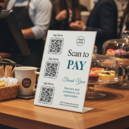 QR Code Payment - Scan to Pay Business Logo Sockelschild