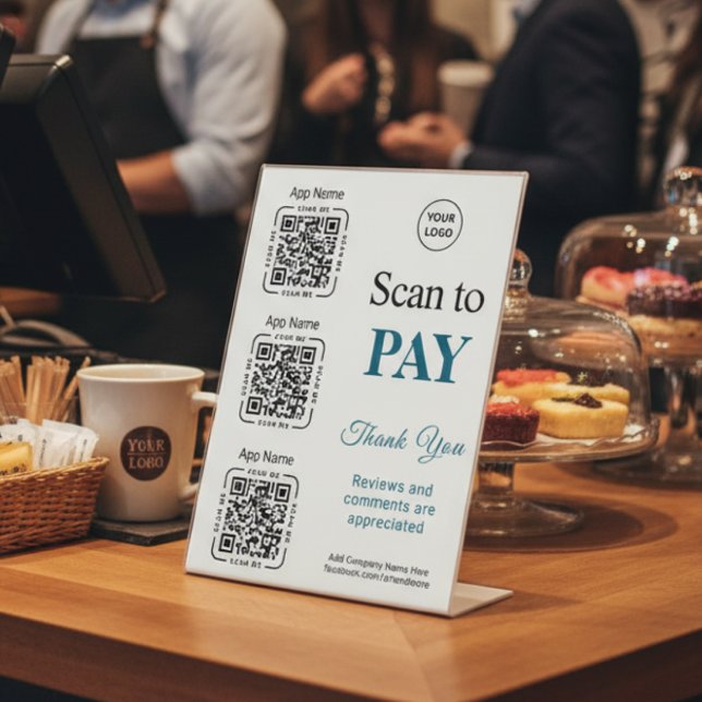 QR Code Payment - Scan to Pay Business Logo Sockelschild (Von Creator hochgeladen)