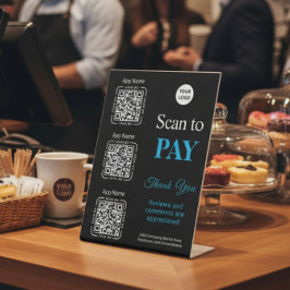QR Code Payment - Scan to Pay Business Logo Sockelschild