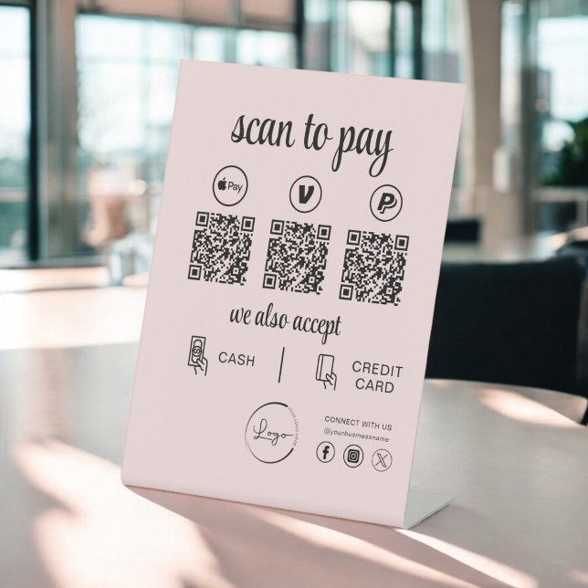 QR Code Payment - Scan to Pay Business Logo Sockelschild (Von Creator hochgeladen)