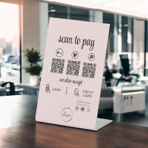 QR Code Payment - Scan to Pay Business Logo Sockelschild