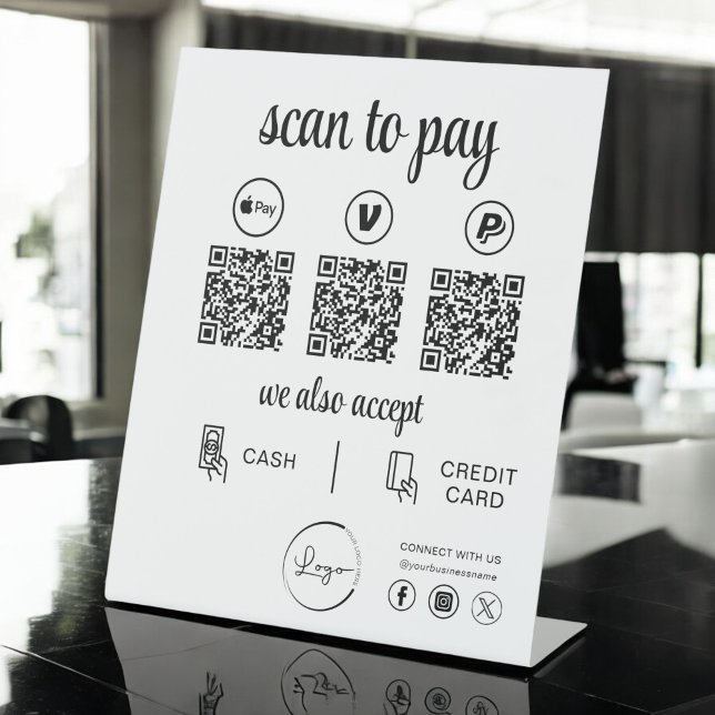 QR Code Payment - Scan to Pay Business Logo Sockelschild (Von Creator hochgeladen)